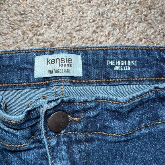 Kensie VintageLuxe The High Rise Wide Leg Jeans Size 12 Denim Pants High Waist - Picture 7 of 9